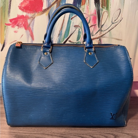 Louis Vuitton Handbags - Louis Vuitton Blue Epi Speedy 30